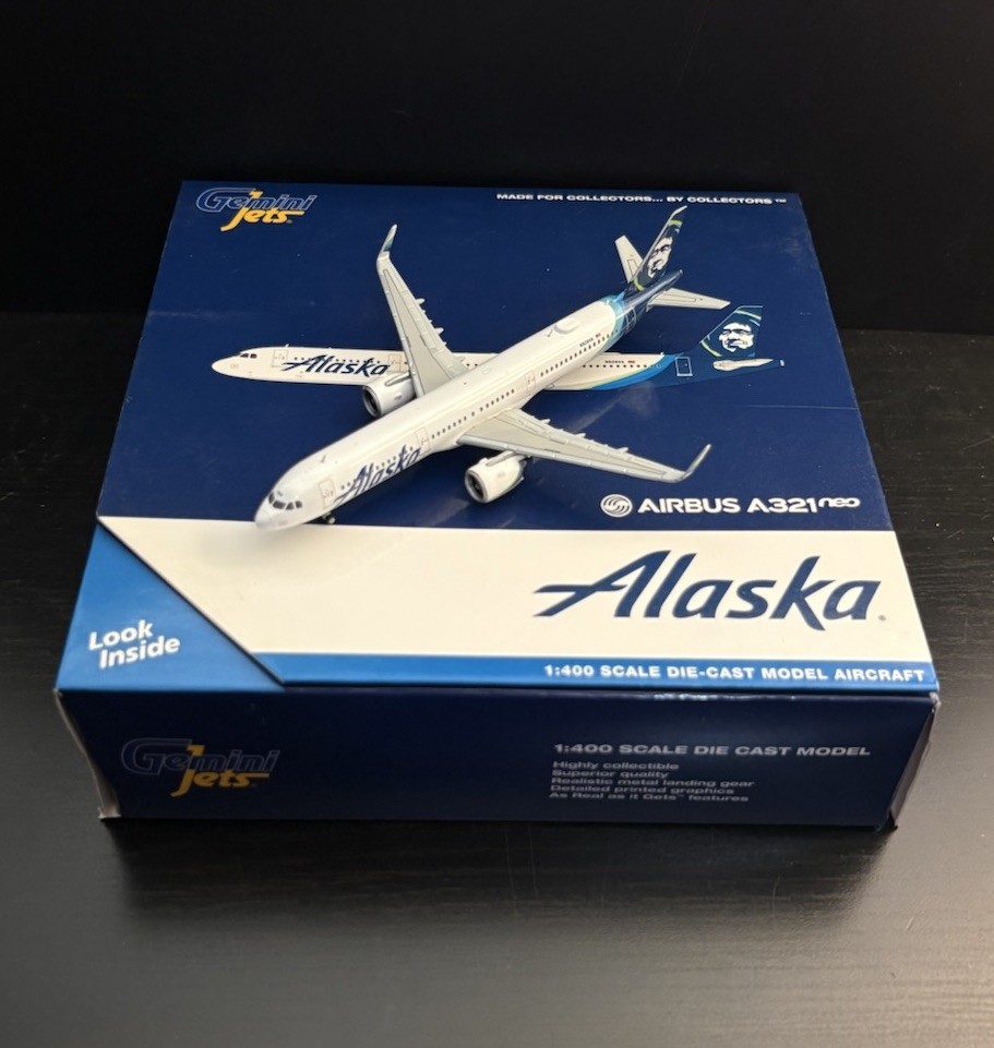 GeminiJets 1:400 Alaska Airlines Airbus A321neo N928VA GJASA1855 Model Airplane