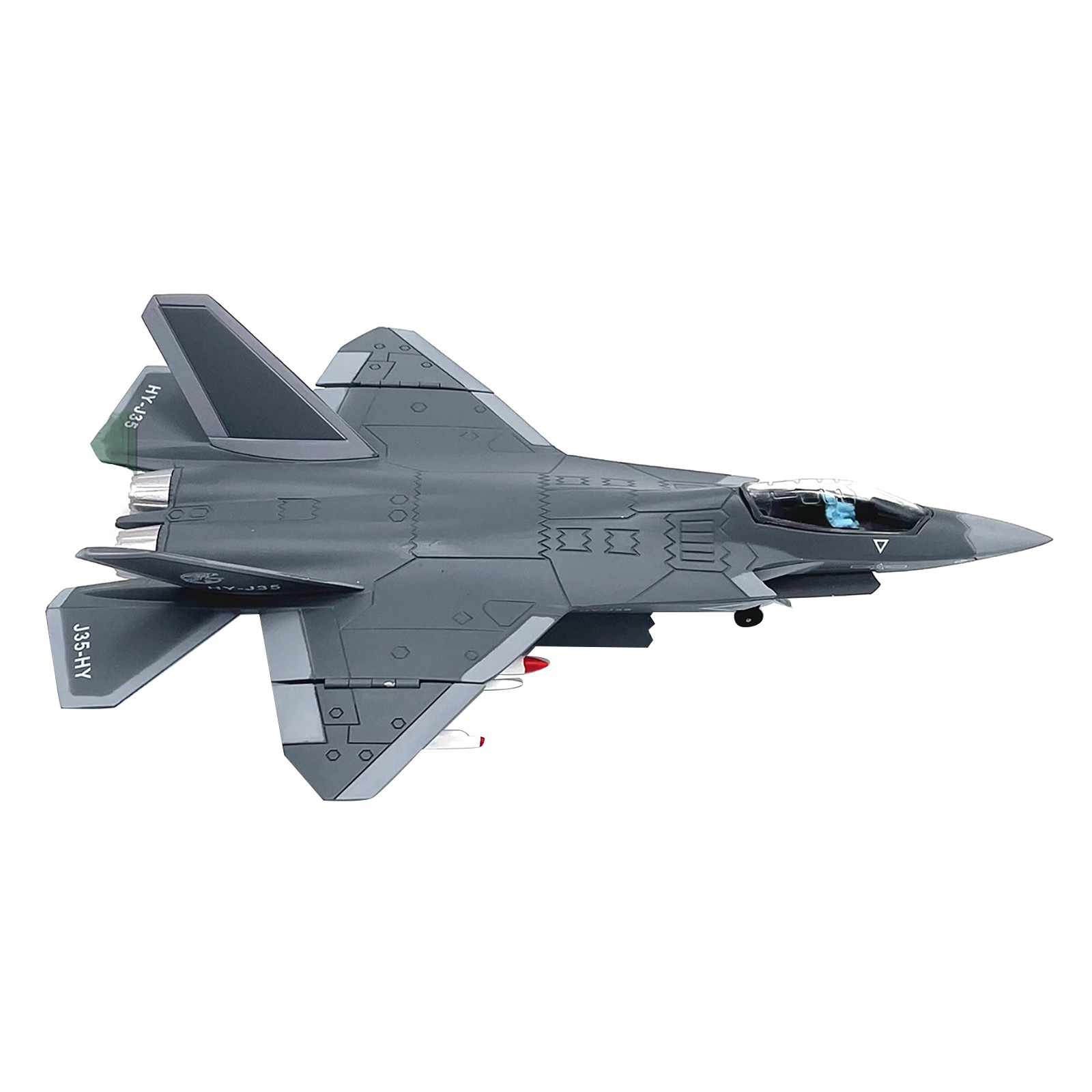6.9in 1/100 China Air Force J-35 Fighter Alloy Model Military Aircraft Decor