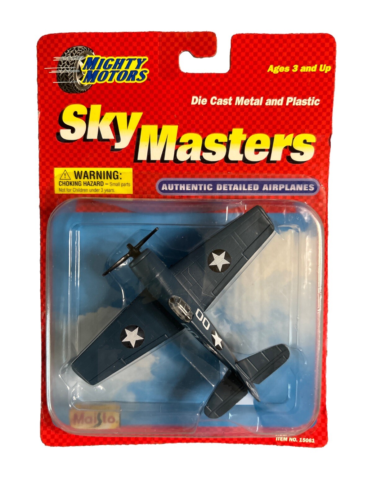 Maisto Sky Masters F6F Hellcat Die Cast Airplane WW2 Fighter Bomber Navy Blue
