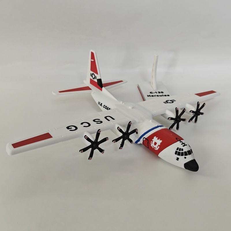 1:144 USCG Lockheed C-130 Hercules Aircraft Model 3D Printed Military Collection