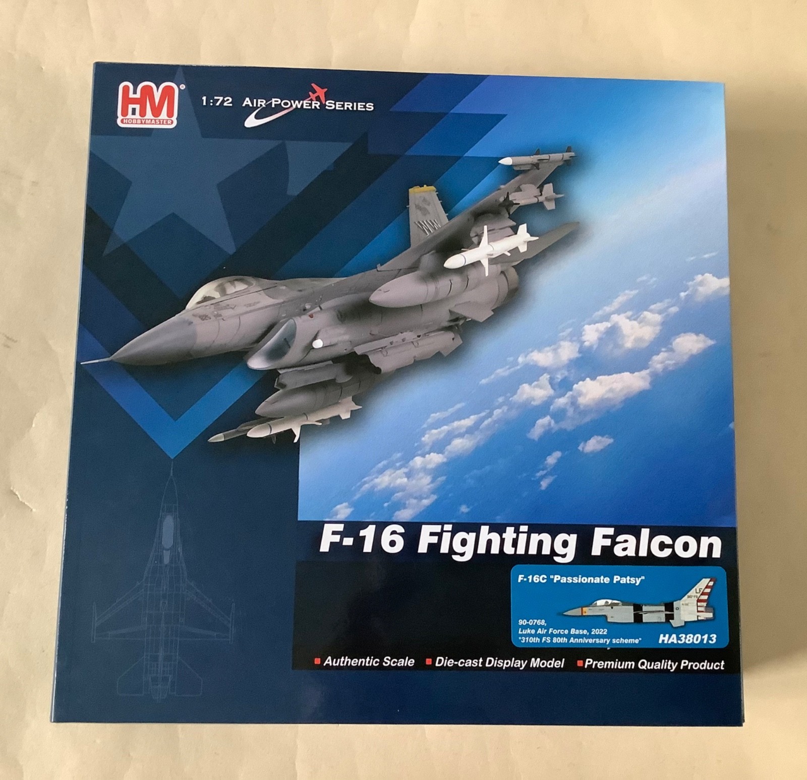 HOBBYMASTER 1:72 F-16C PASSIONATE PATSY, 310TH FS 80TH ANNIVERSARY 2022 HA38013