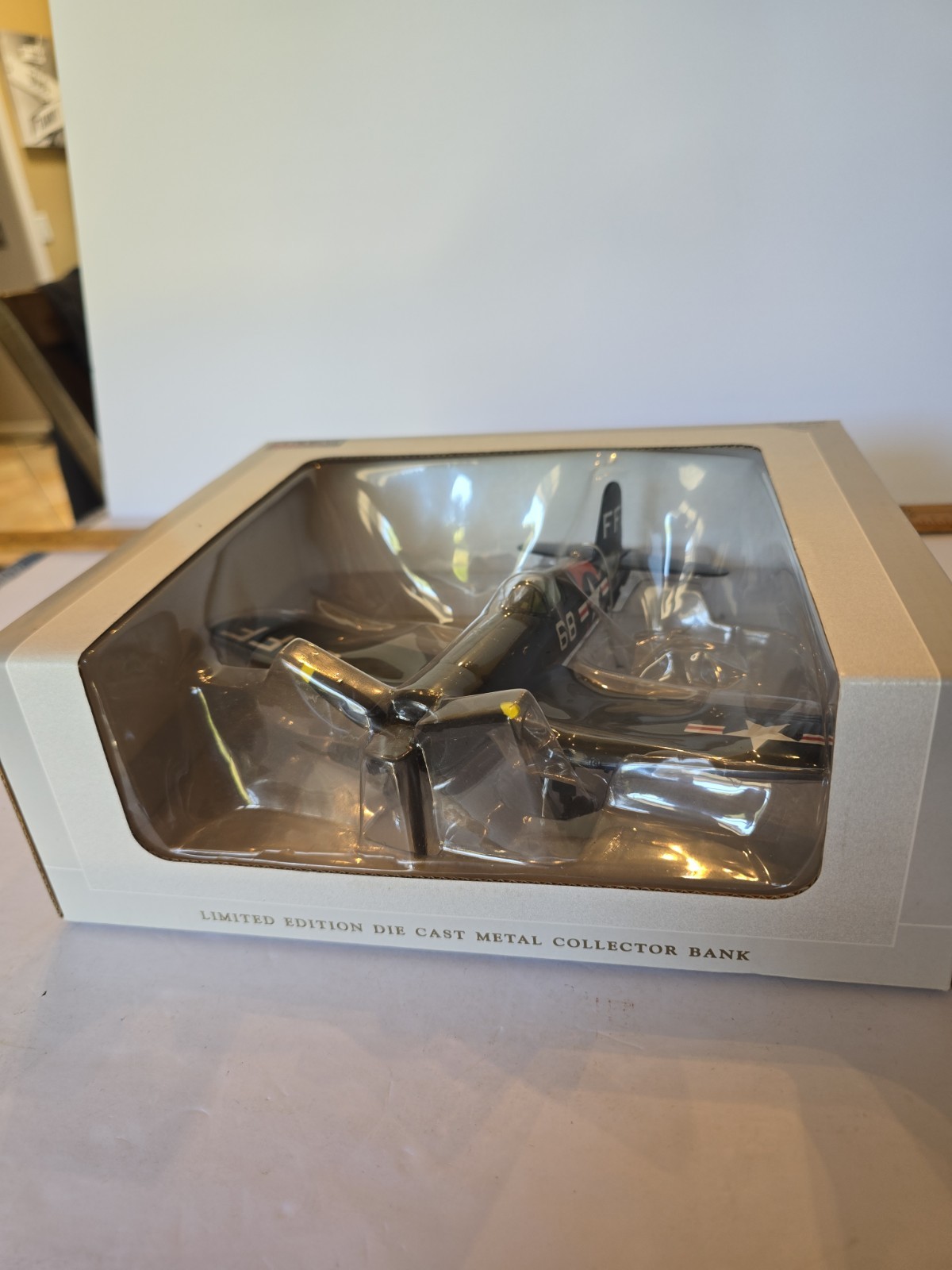 SpecCast US Naval Air Reserve F4U-1 Corsair Airplane Diecast Metal Bank 1999