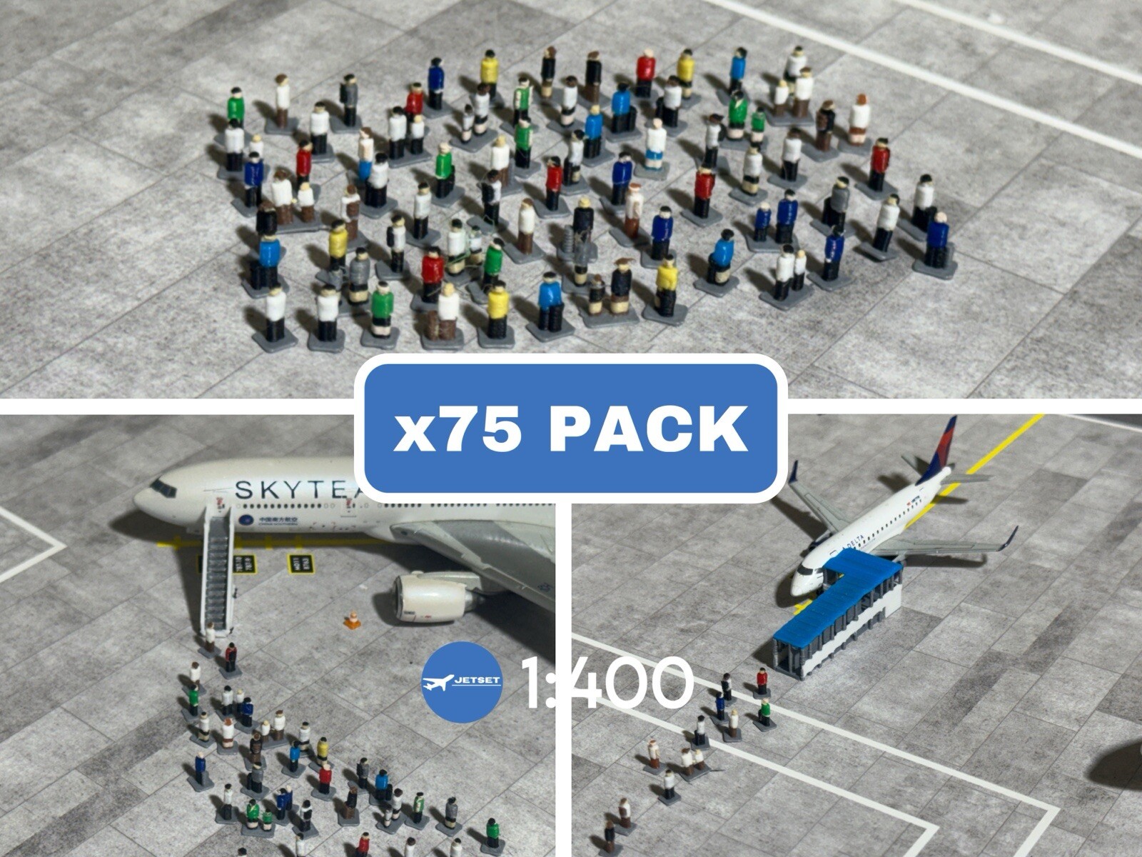 1:400 Scale Airport Accessories x75 Passengers (PAX) For Model Airport