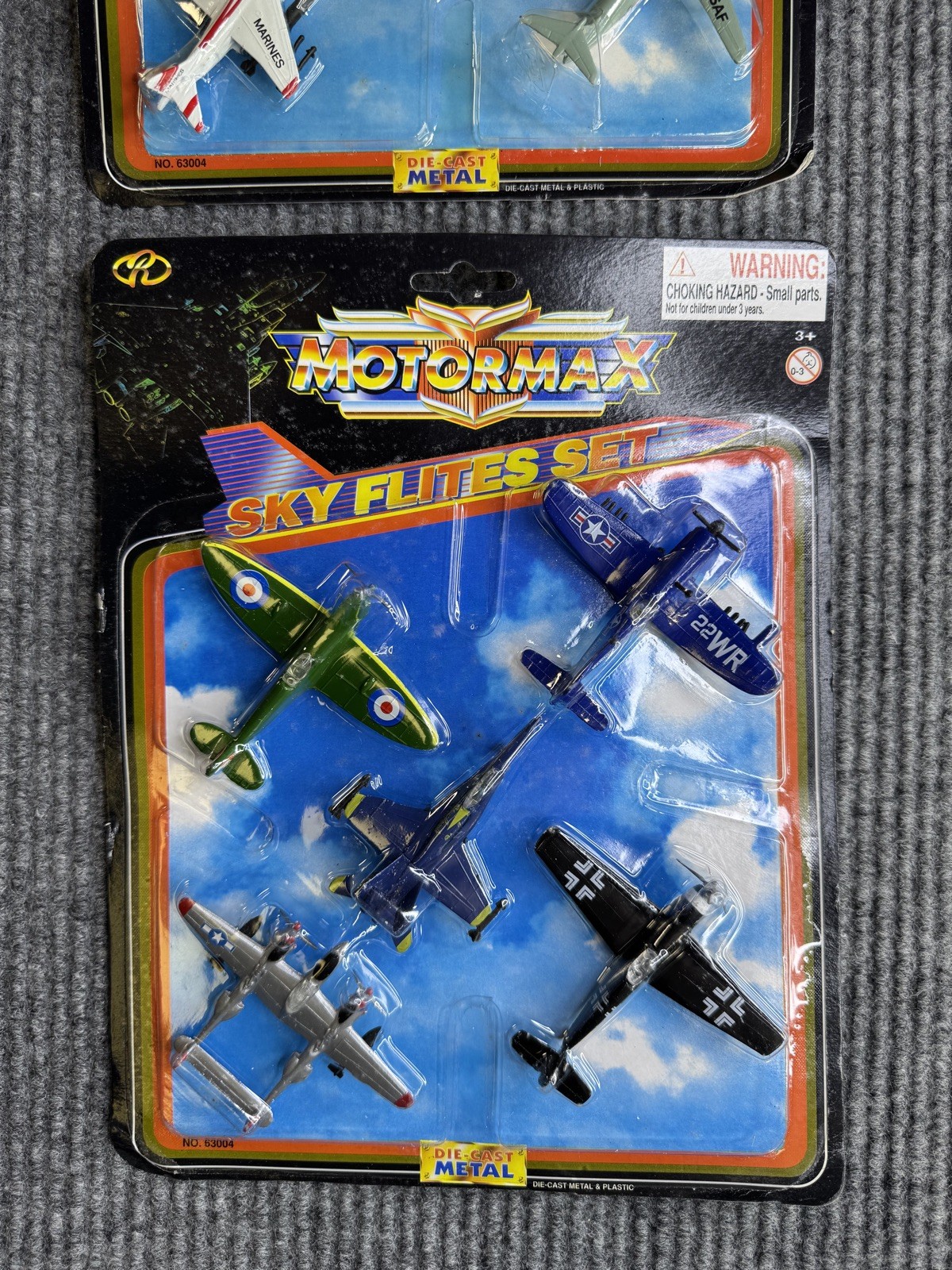 Vintage Motor Max Sky Flites Sets (2) Die Cast Military Aircraft Sets 10 Planes