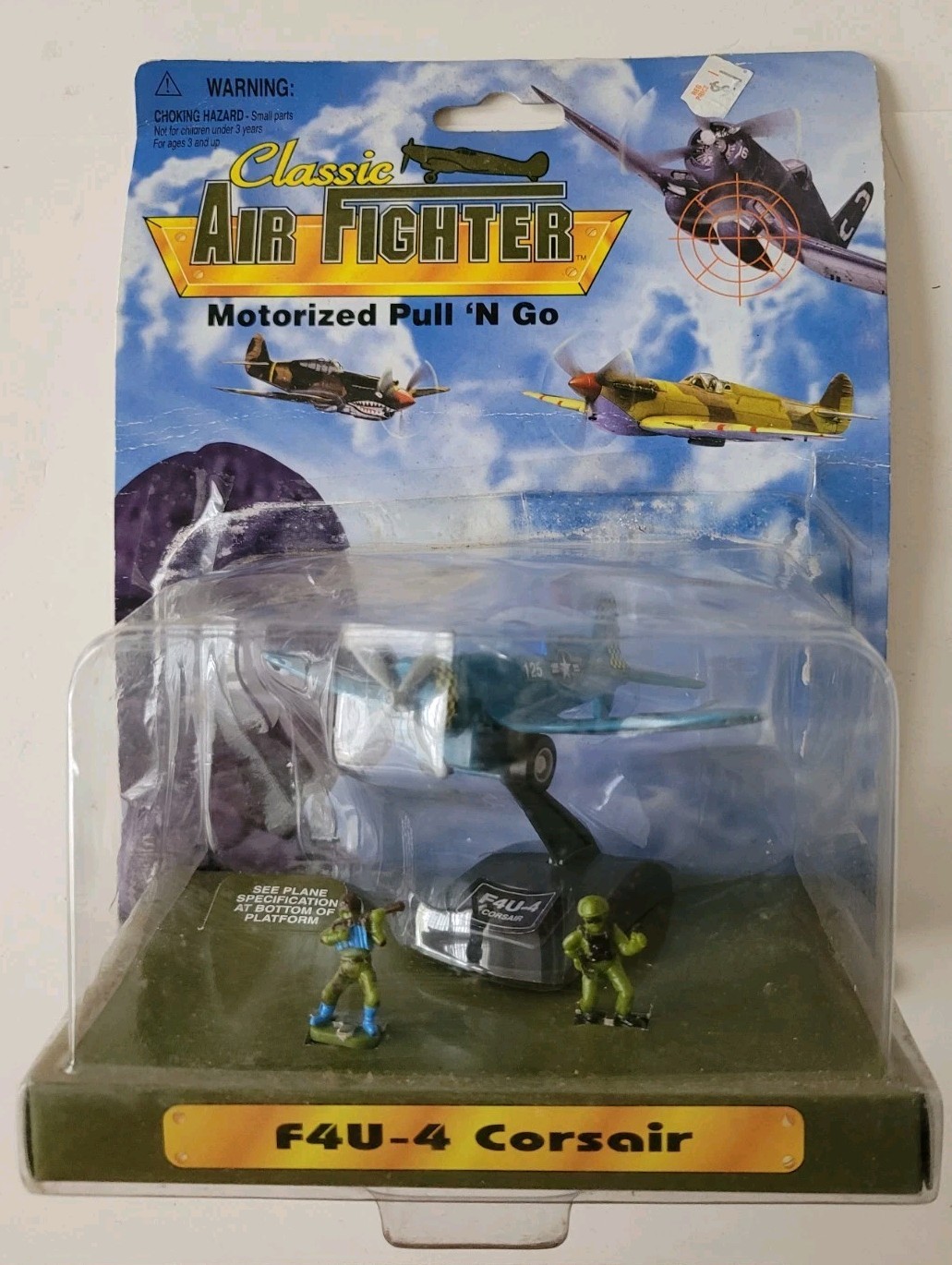 Vintage Classic Air Fighter Motorized Pull ‘N Go F4U-4 Corsair Airplane