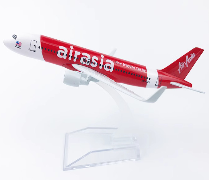 16CM Air Asia AIRBUS A320 Passenger Aircraft Aeroplane Diecast Airplane Model