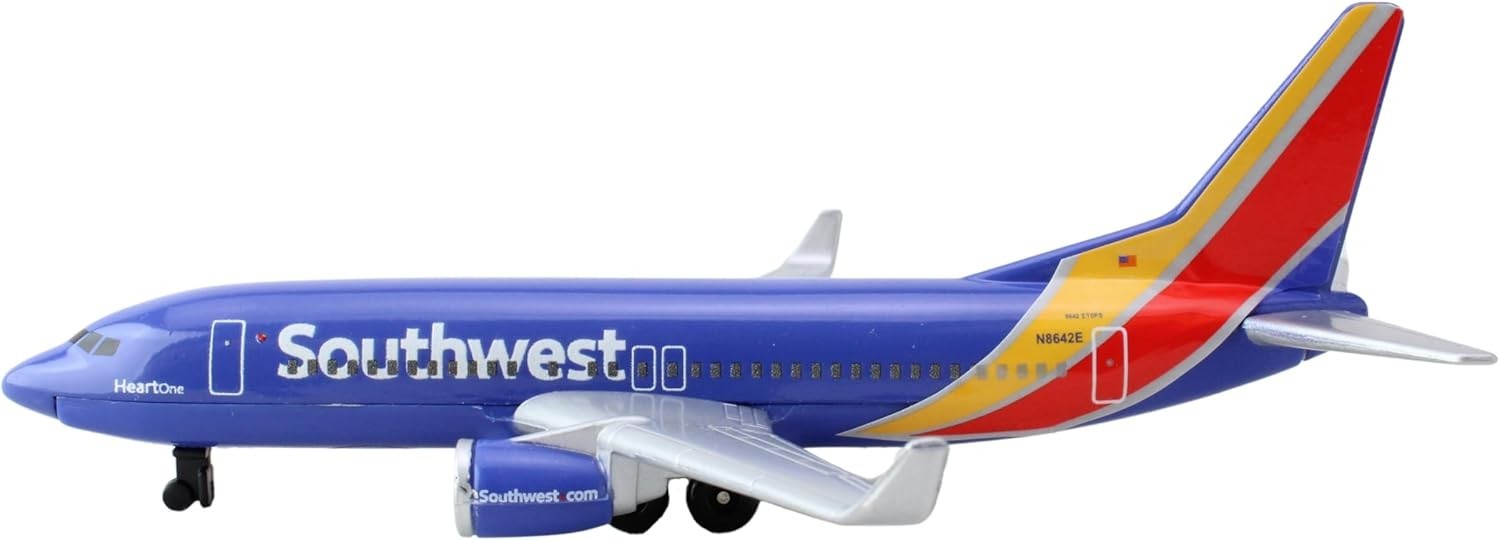 Southwest Airlines Airport Playset with Die-Cast Metal Model Airplane with Pl…