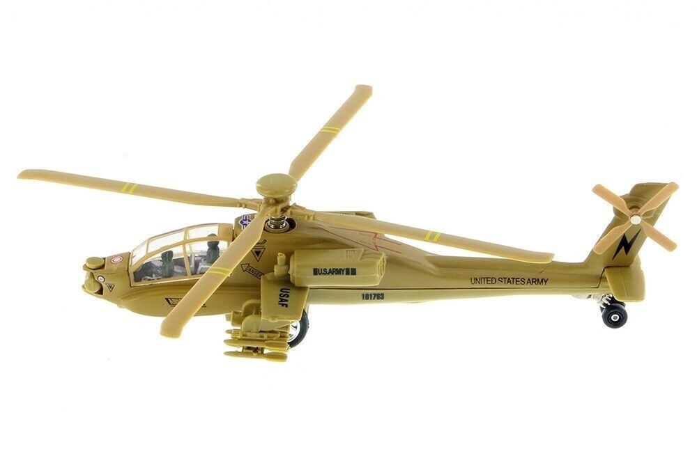 8″ Boeing AH-64 Apache Helicopter Diecast Army Military Chopper Air Model Toy
