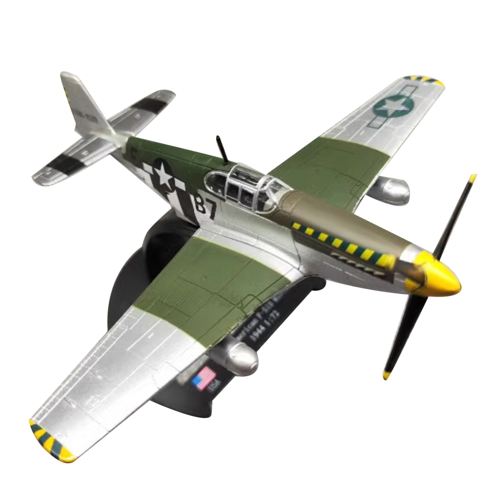 14cm Diecast Alloy 1/72 WWII North American P-51B Mustang Fighter Model Craft