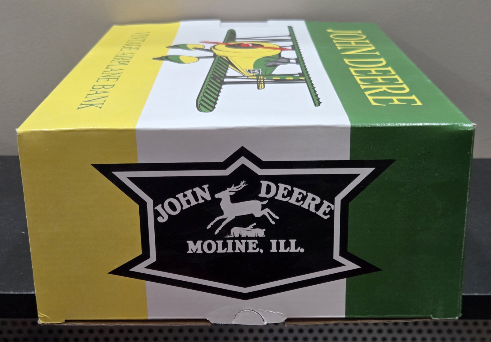 Spec Cast John Deere Diecast Vintage Airplane Bank 1934 Stearman Bi-Plane