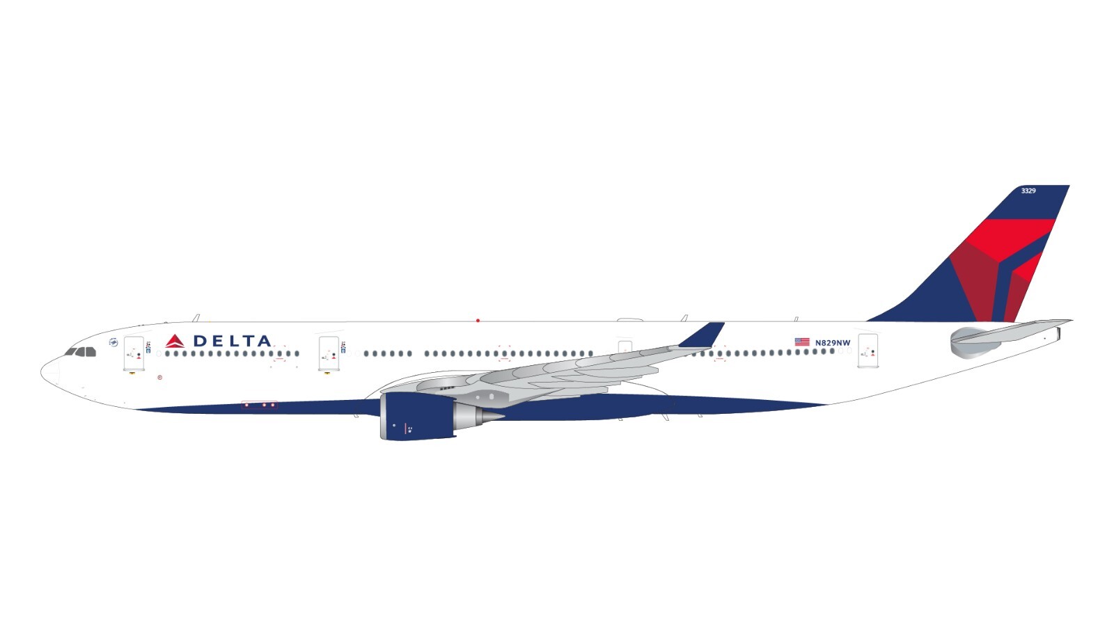 Delta Airbus A330-300 N829NW GeminiJets G2DAL1119 Scale 1:200 PRE-ORDER