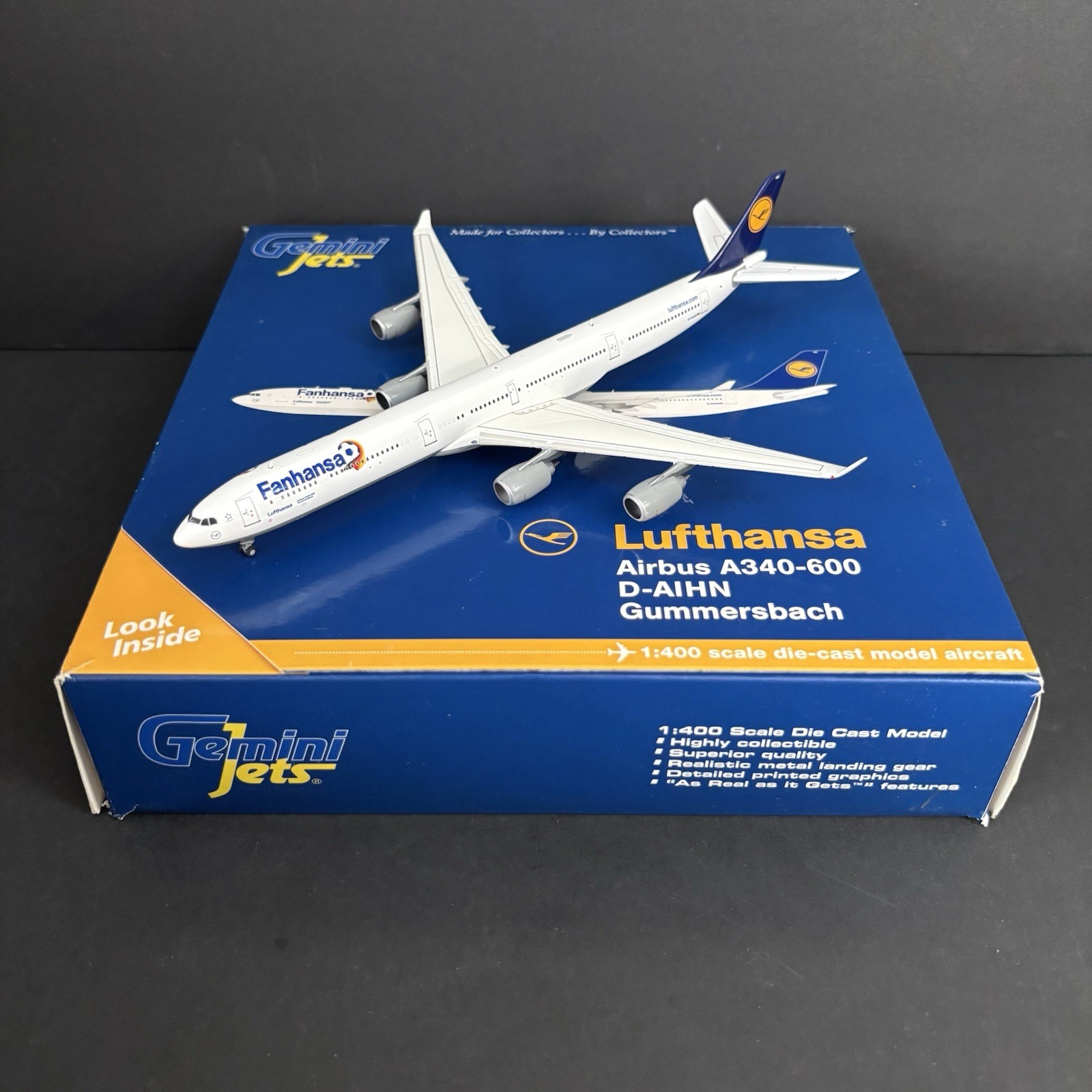 GeminiJets 1:400 Lufthansa Airbus A340-600 D-AIHN GJDLH1318 Fanhansa Gummersbach