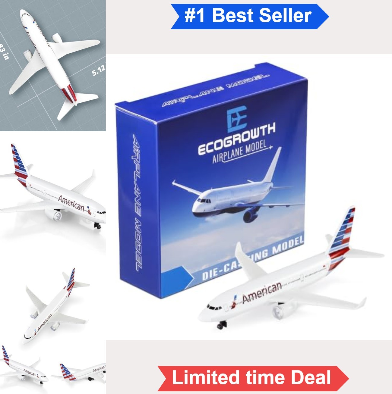 Diecast Airplane Model 5.6 Inch Metal Plastic Pre-Built Aircraft Toy for