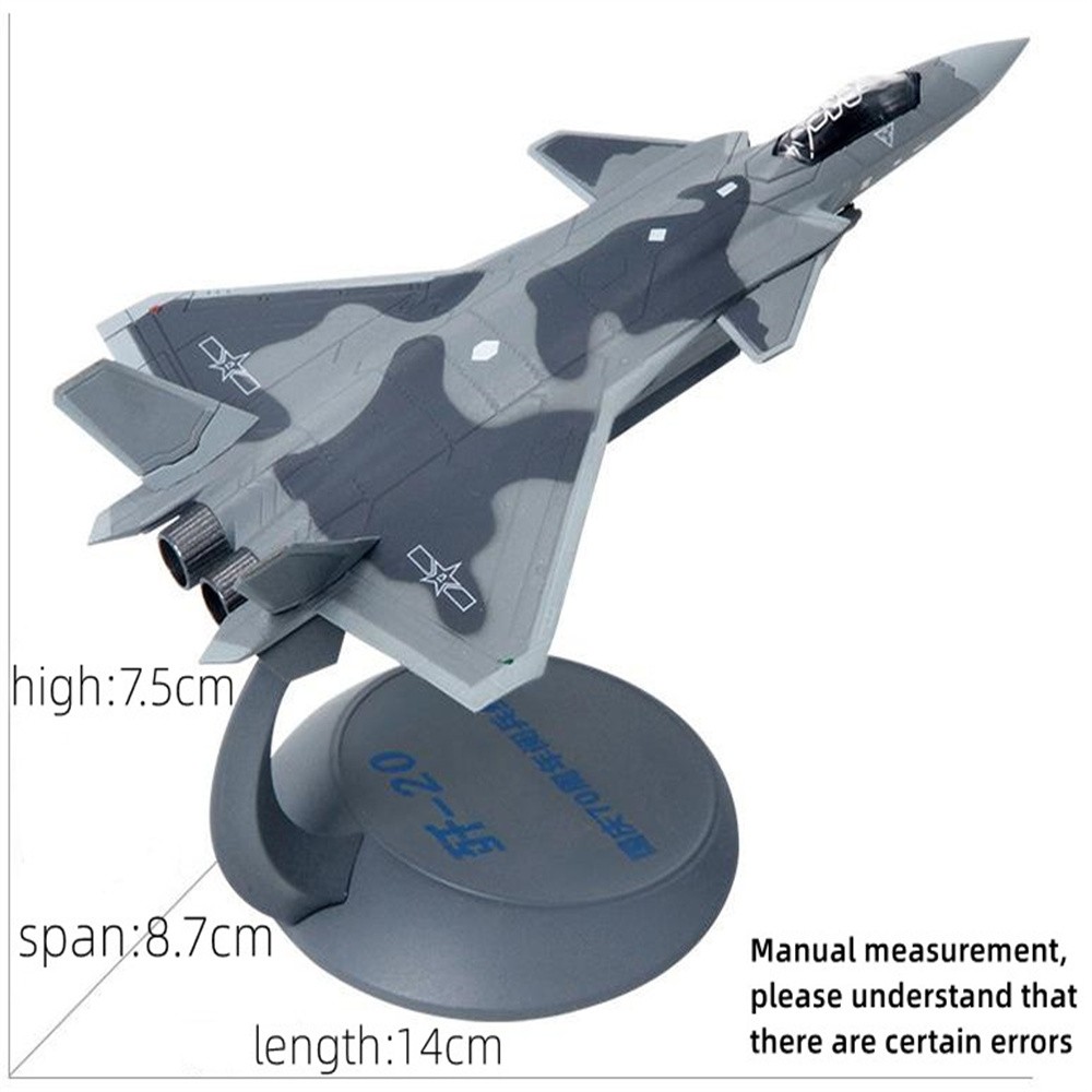 1/144 J-20 Simulation Military Model Plane Aircraft Collection/Decoration