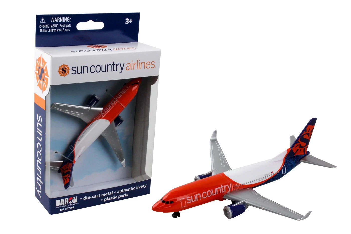 DARON SUN COUNTRY SINGLE DIECAST PLANE RT2564