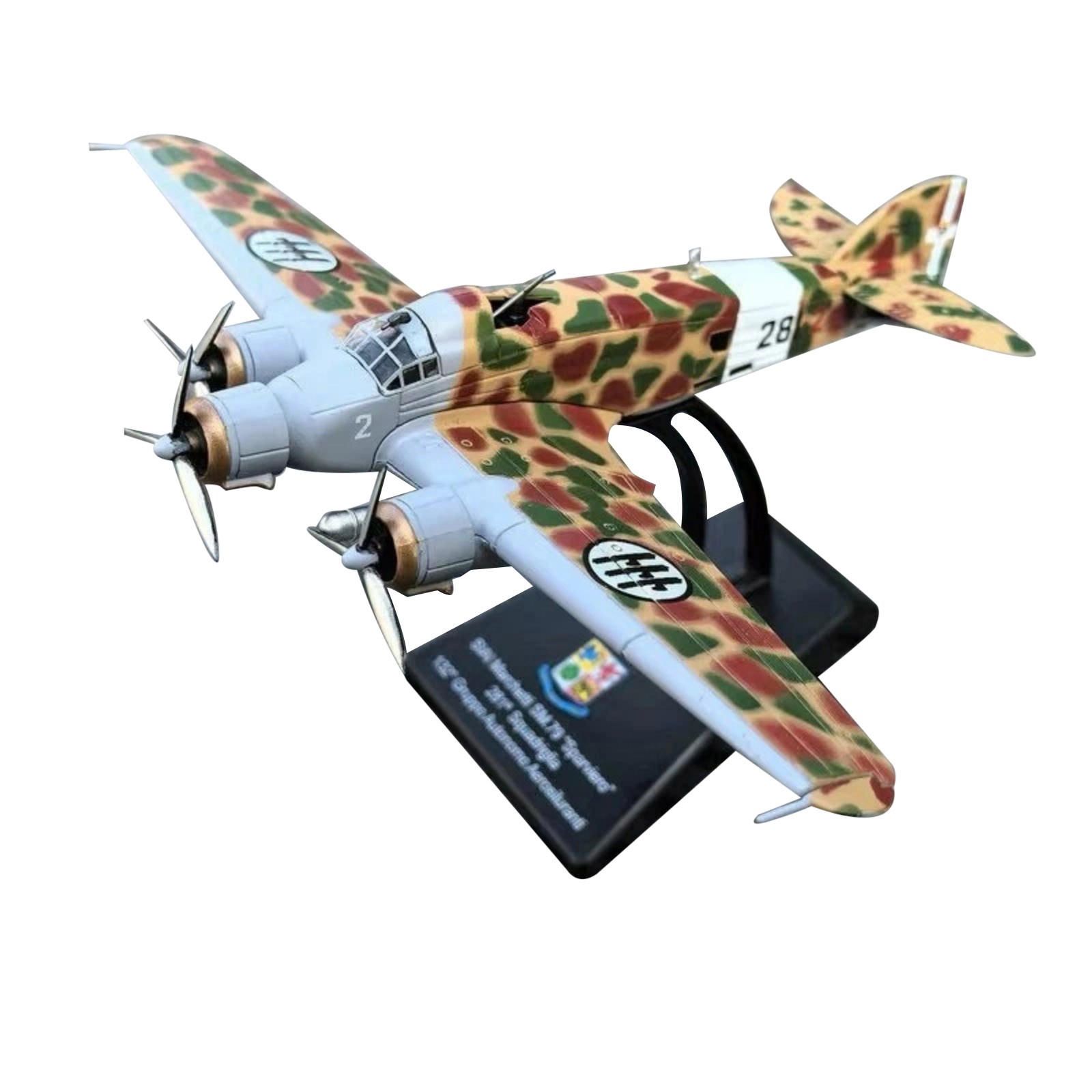 11cm Long 1/144 Scale Diecast SM.79 Sparviero Bomber Model Aircraft Toy New