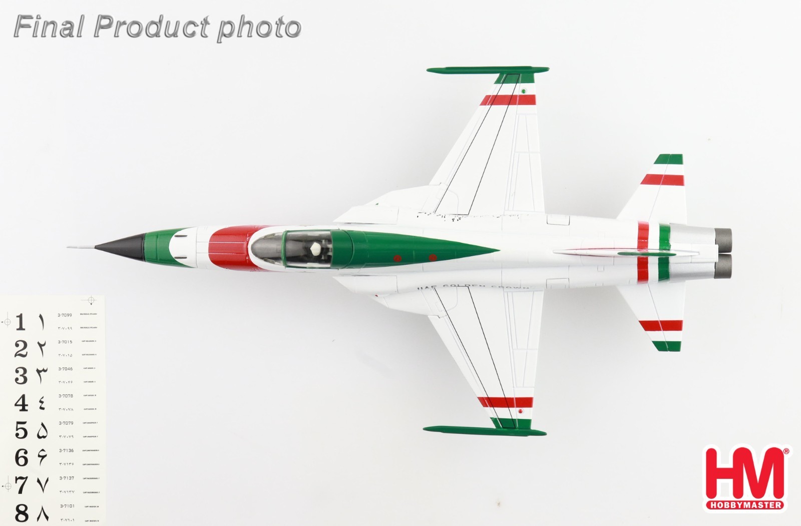 Hobby Master 1/72 HA3397B Northrop F-5E Tiger II, IIAF Golden Crown, #1-8