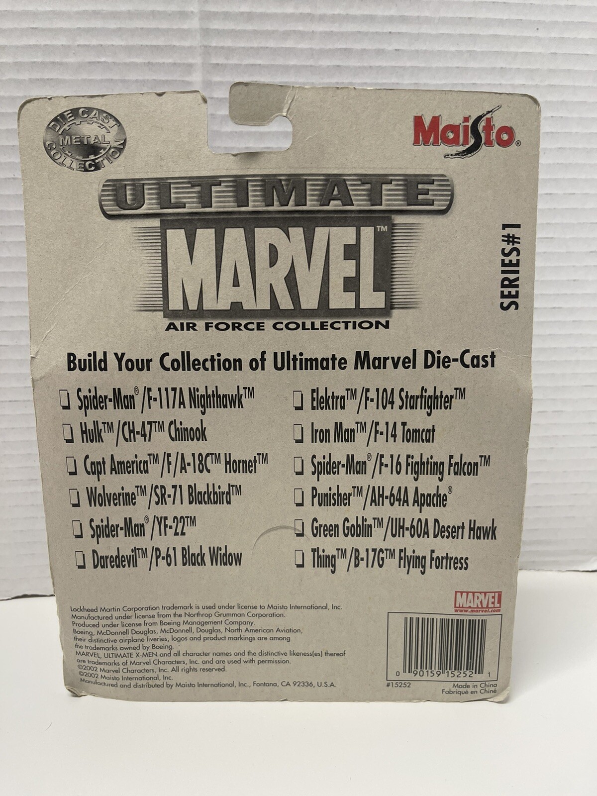 Maisto MARVEL Air Force DAREDEVIL P-61 BLACK WIDOW Series 1 Diecast NIB