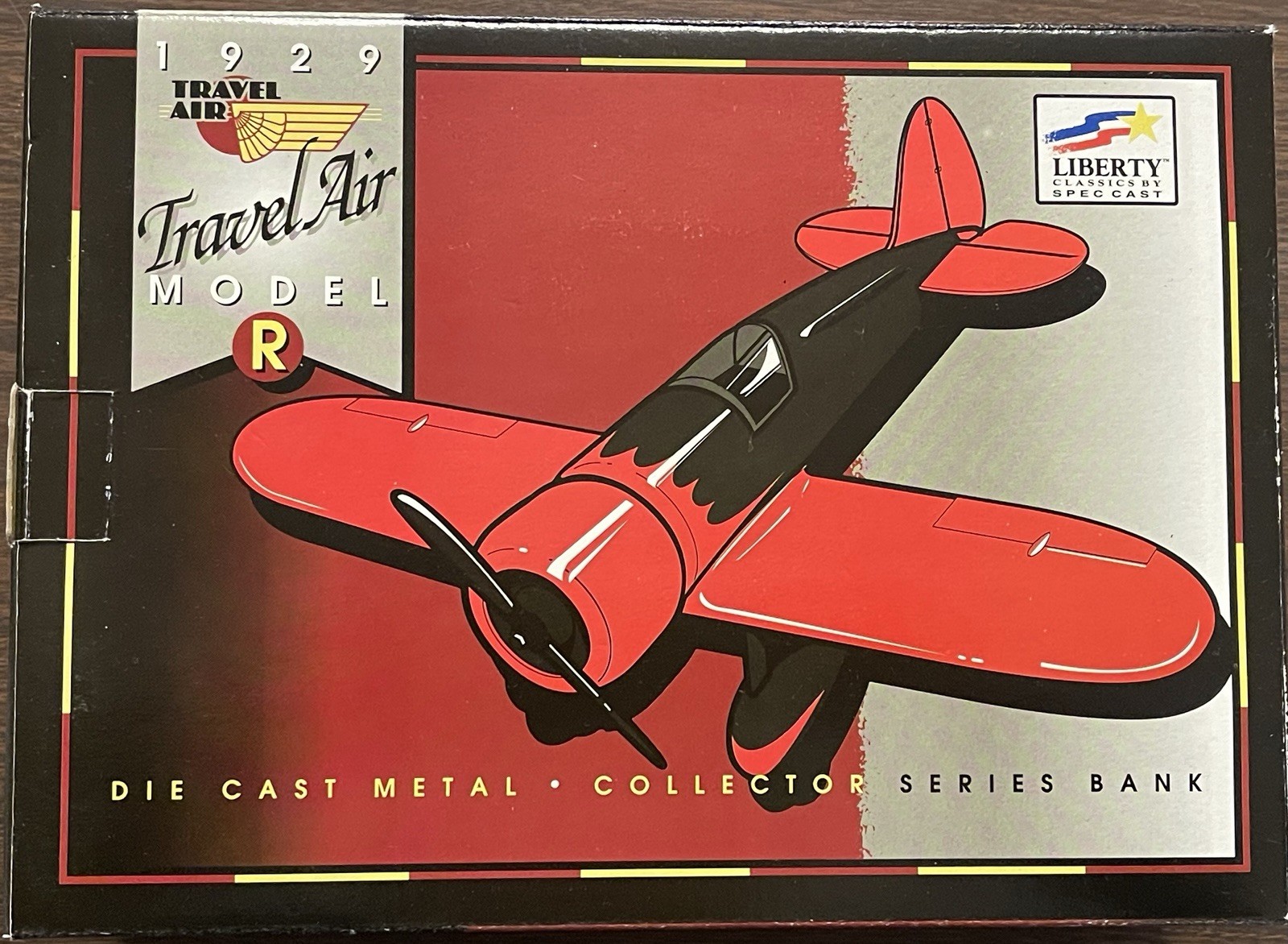 Liberty Classics GILMORE OIL CO Travel Air Model R Diecast Airplane Bank In Box