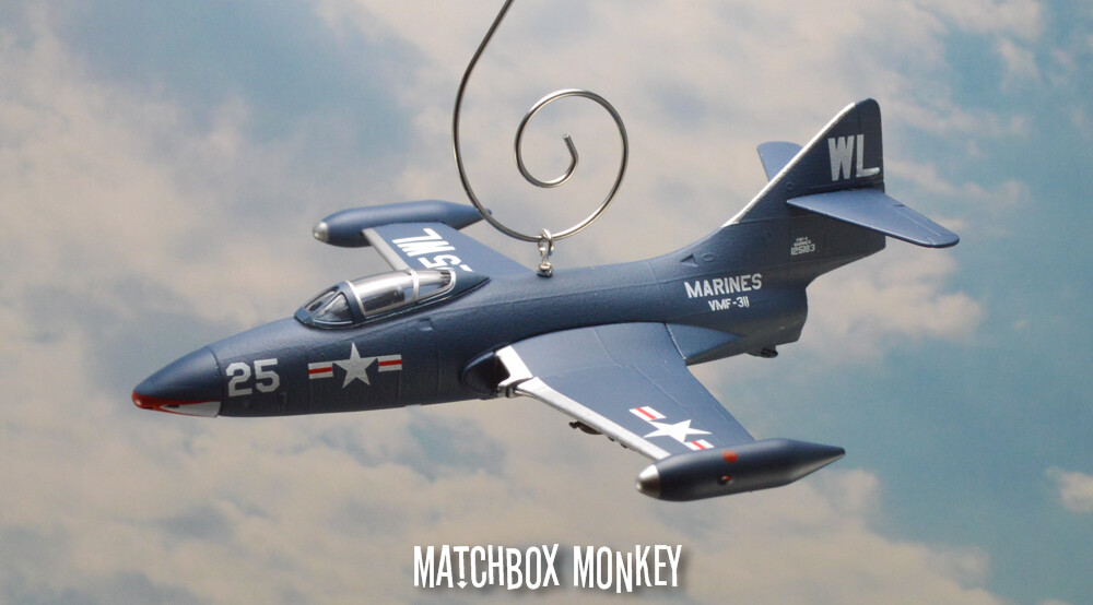 F9F Panther US MARINES Fighter Plane Korean War Custom Christmas Ornament Cougar