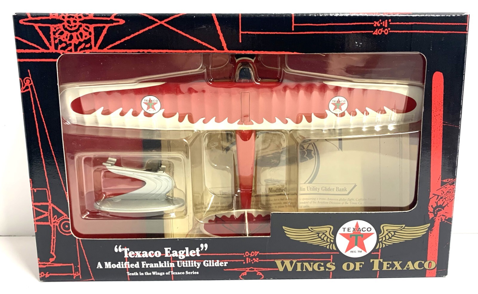 Wings of Texaco Modified Franklin Utility Glider Texaco Eaglet Diecast Bank NIB