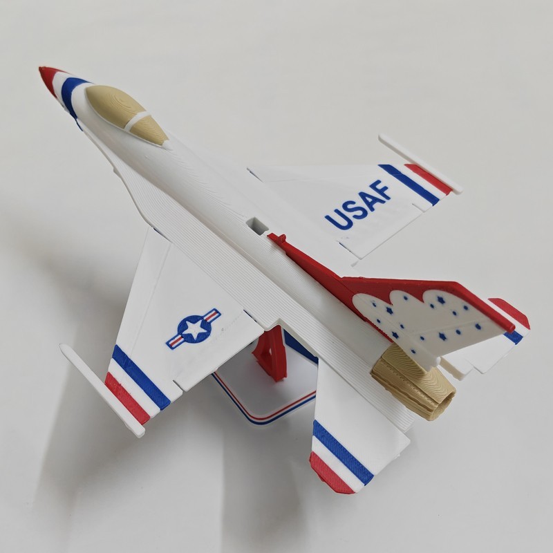 1:72 USAF F-16C Thunderbird Fighter Model 3D Printed Military Hobby Collection
