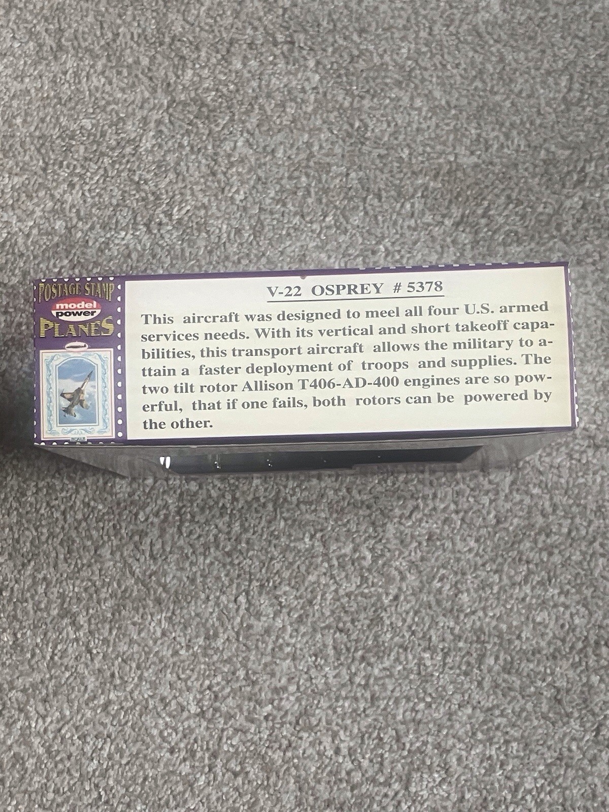 Model Power Postage Stamp Planes #5378 V-22 OSPREY