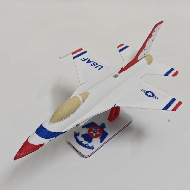 1:72 USAF F-16C Thunderbird Fighter Model 3D Printed Military Hobby Collection