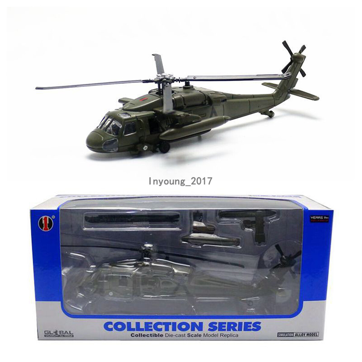 UH-60 Black Hawk Utility Helicopter Model Airplane Diecast Military Helicopter