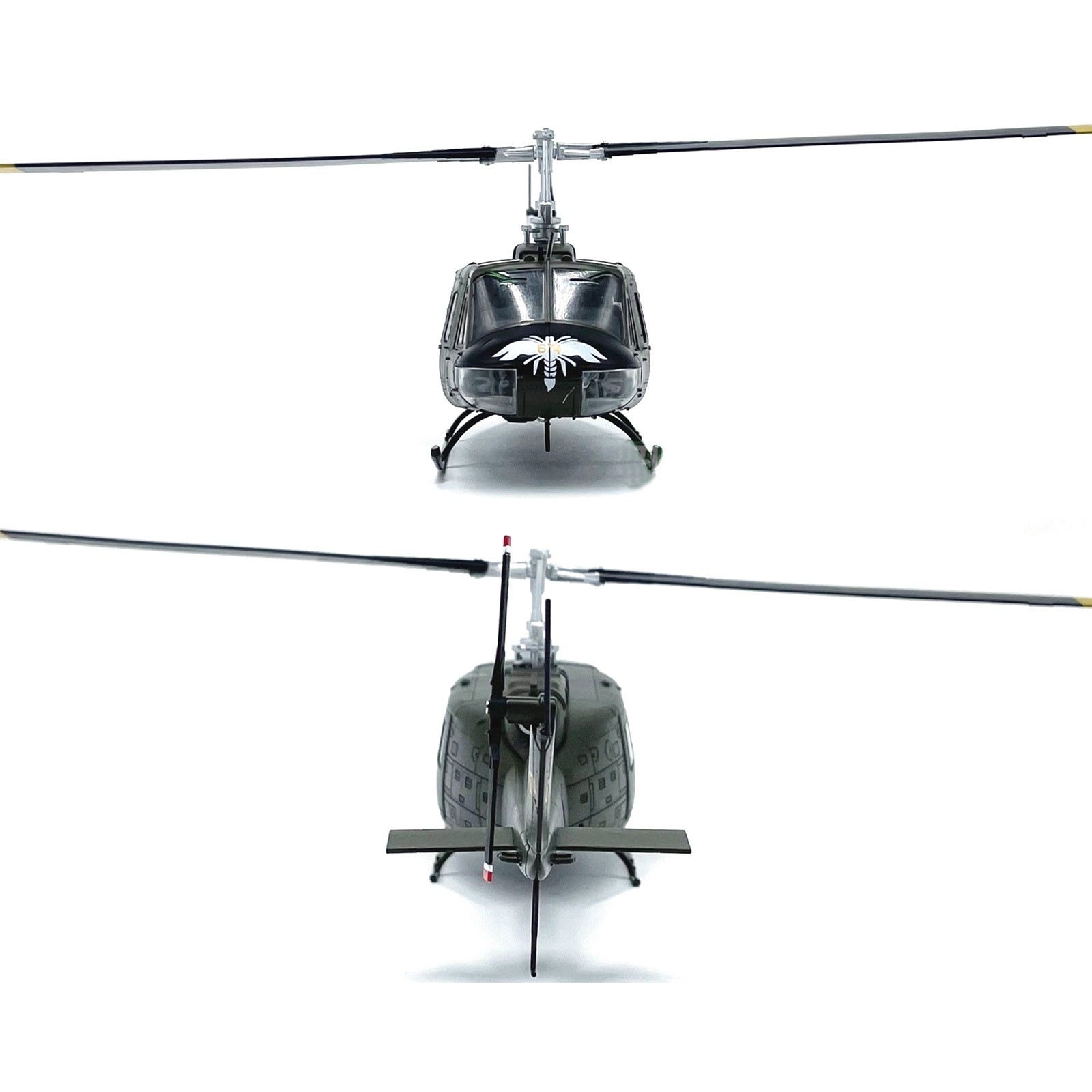 Authentic US Army Huey Helicopter Diecast Model 1:48 Scale with Rotating Blades