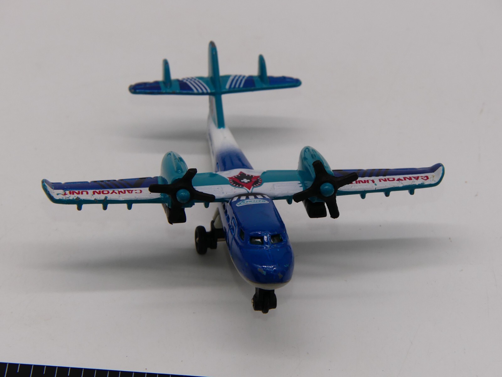 2005 Rescue Plane Matchbox Diecast Blue White Canyon Unit Airplane Propeller