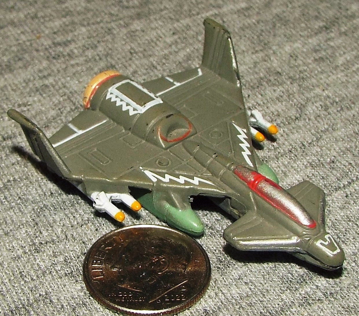 Small Micro Machine ZX-300 Sky Shark Jet Aircraft in Gray