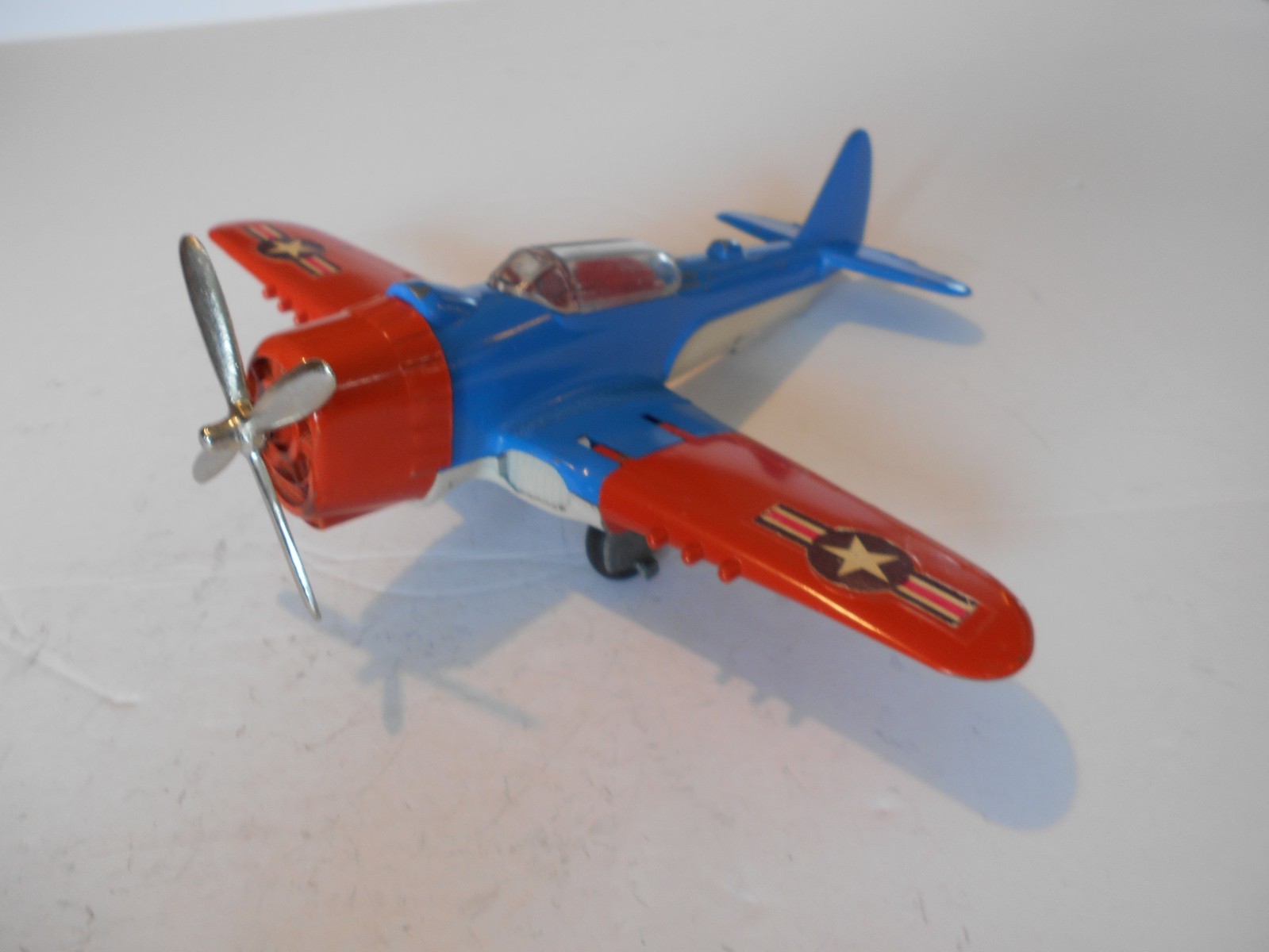 Vintage 1960s Hubley Kiddie Toy 1:12 American Eagle Airplane (P-47 Thunderbolt)