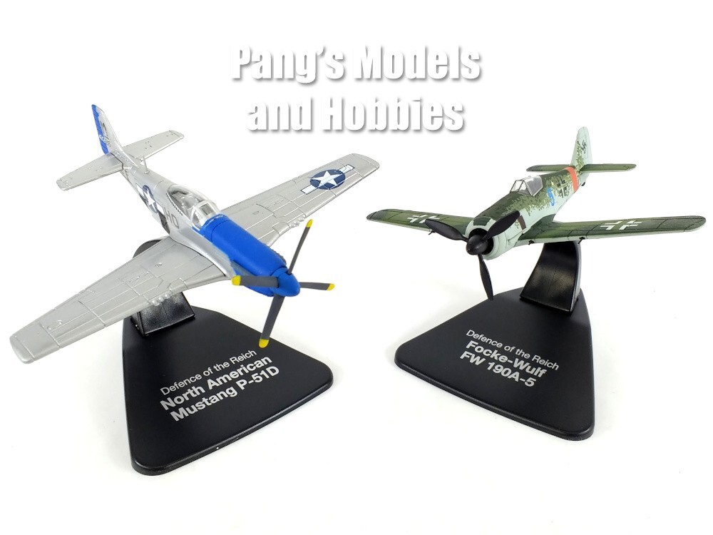 Set of 2: P-51 Mustang vs Fw-190 Würger Shrike 1/72 Scale Model