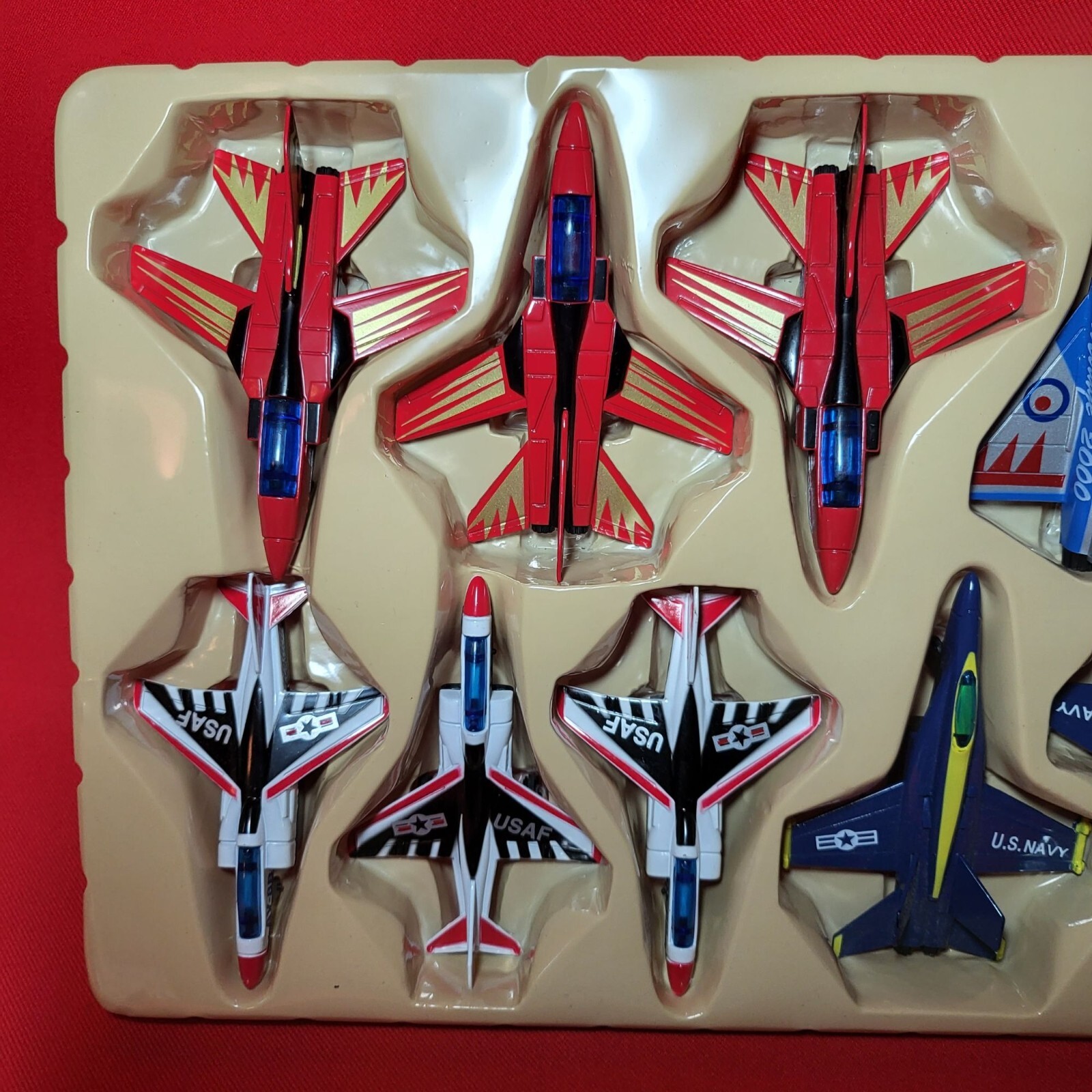 Wing Force Die Cast Metal Pull Back Action Jetplanes 12 Pcs
