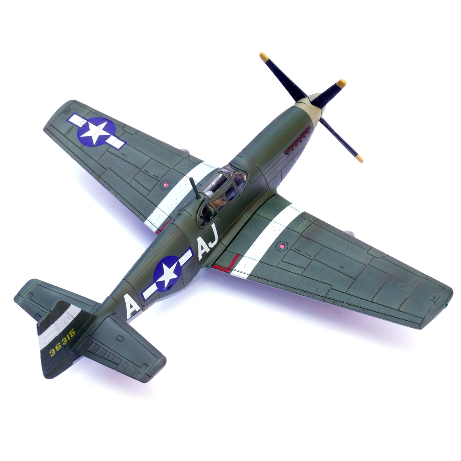 13x16cm Alloy+PC 1:72 WWII USAAF P-51B Mustang Fighter Jet Finished Model Gift
