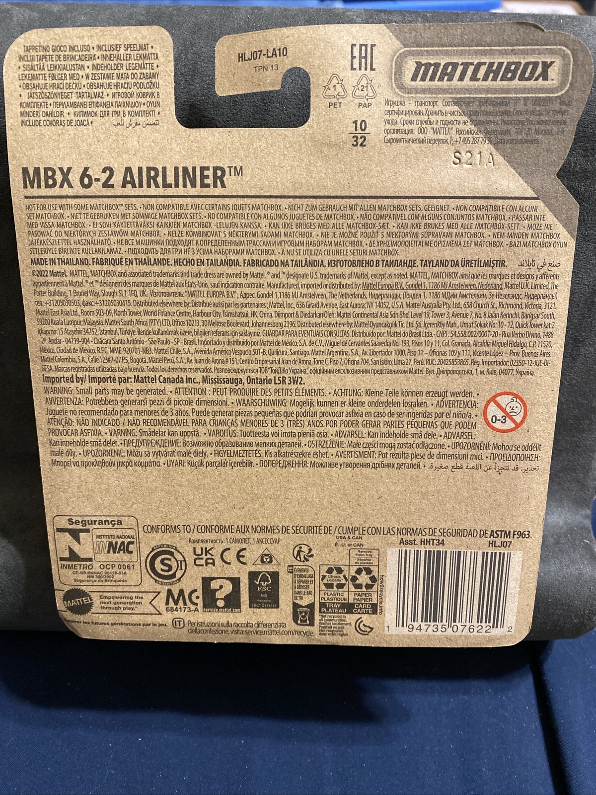 2023 Matchbox Sky Busters 70 Years MBX 6-2 Airliner Grey, Free Shipping
