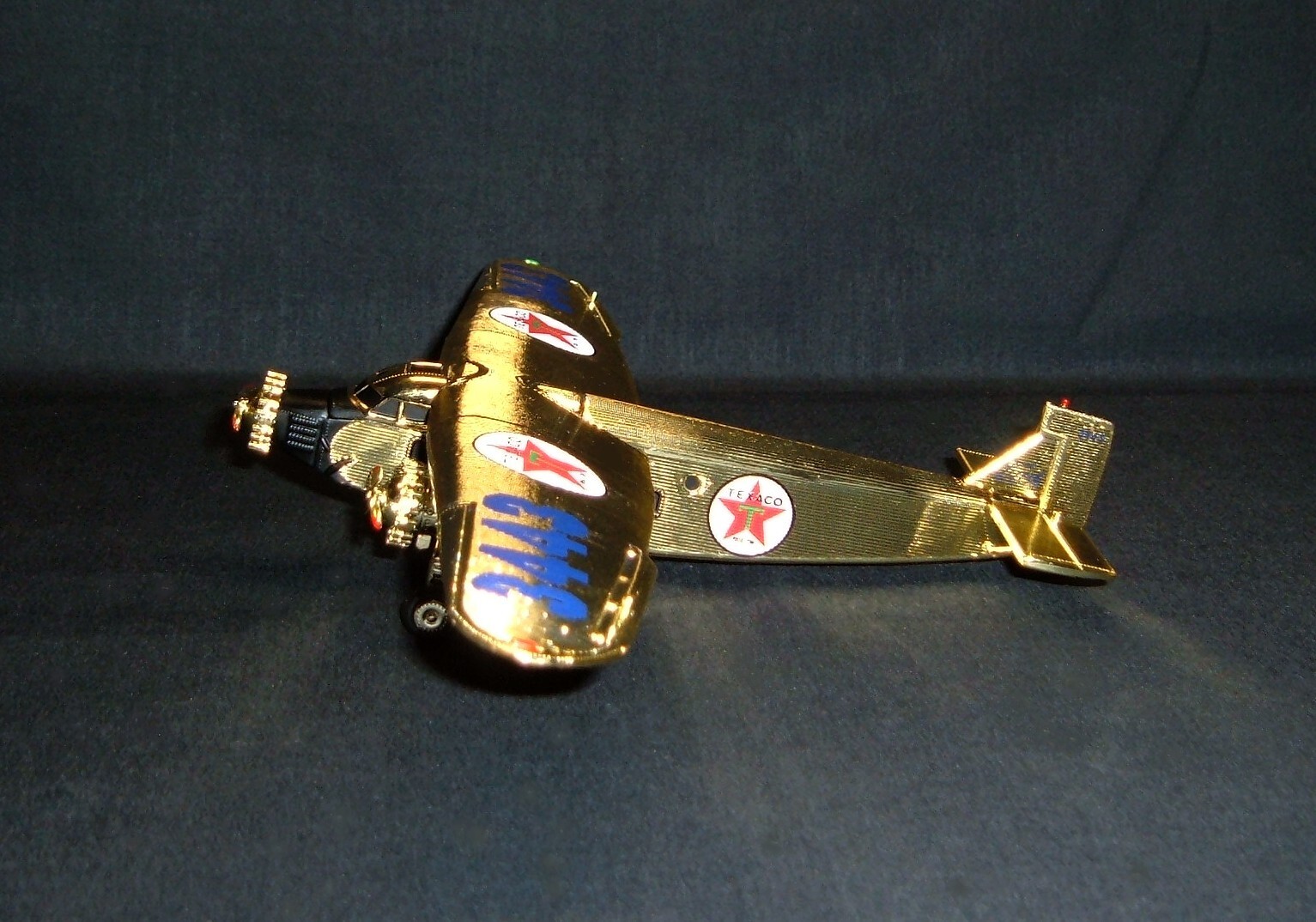 Wings of Texaco 1927 Ford Tri-Motored Monoplane Die Cast Gold Bank NIB