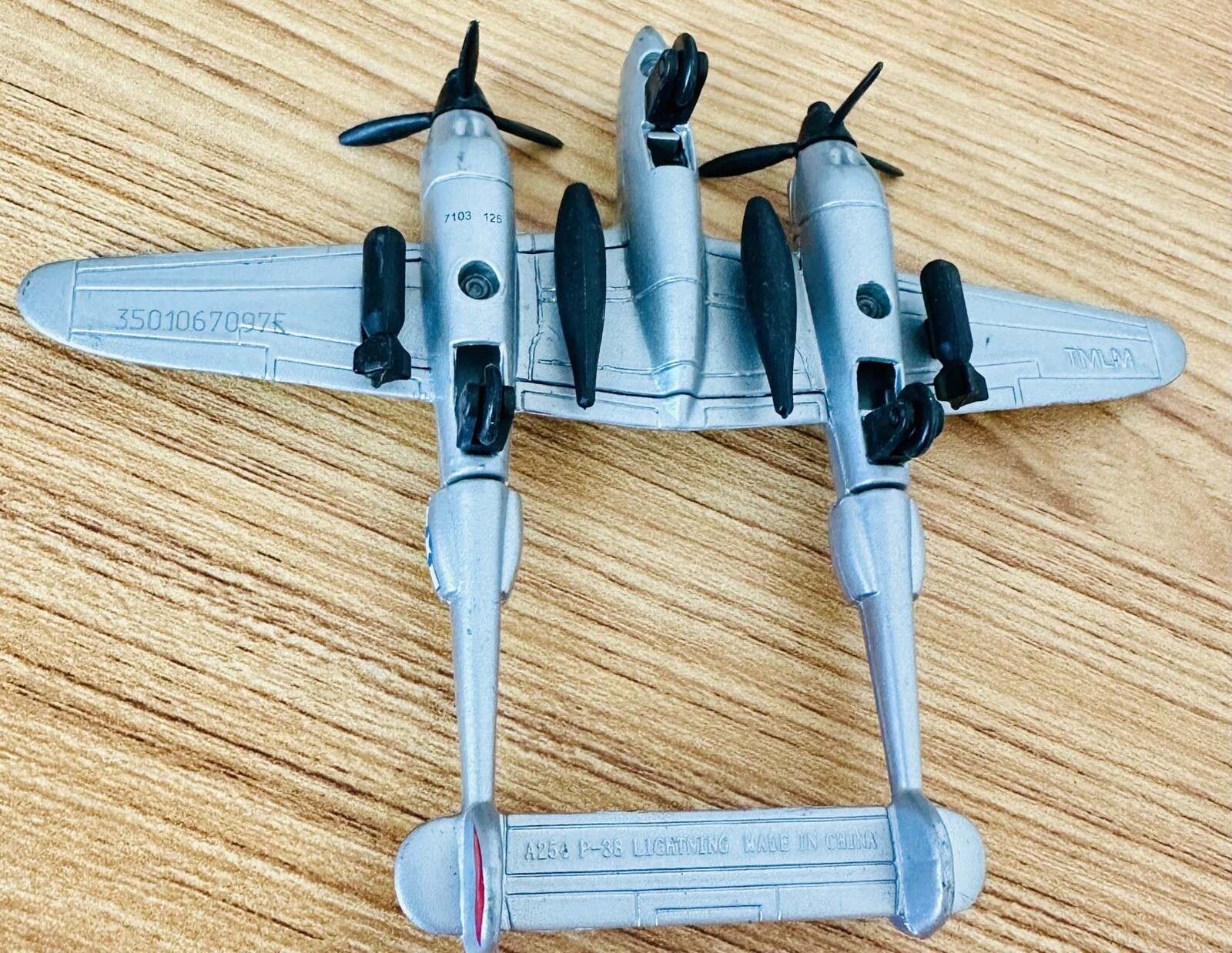 Toys R Us True Heroes Diecast Lockheed Martin P-38 Lightning 4 x 5” Airplane Toy
