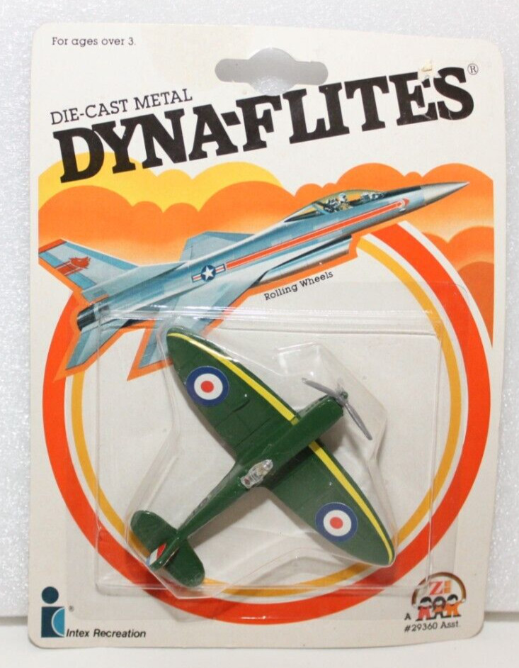 DYNA-FLITES GREEN SUPERMARINE SPITFIRE IX DIECAST AIRPLANE ZEE TOYS NEW 1982