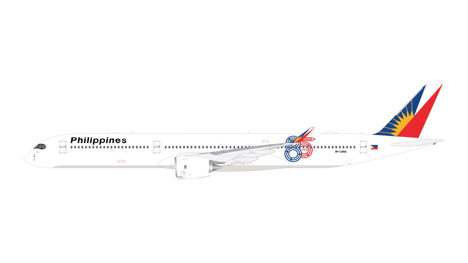 GeminiJets 1:400 Philippine Airlines Airbus A350-1000 85th GJPAL2397 IN STOCK