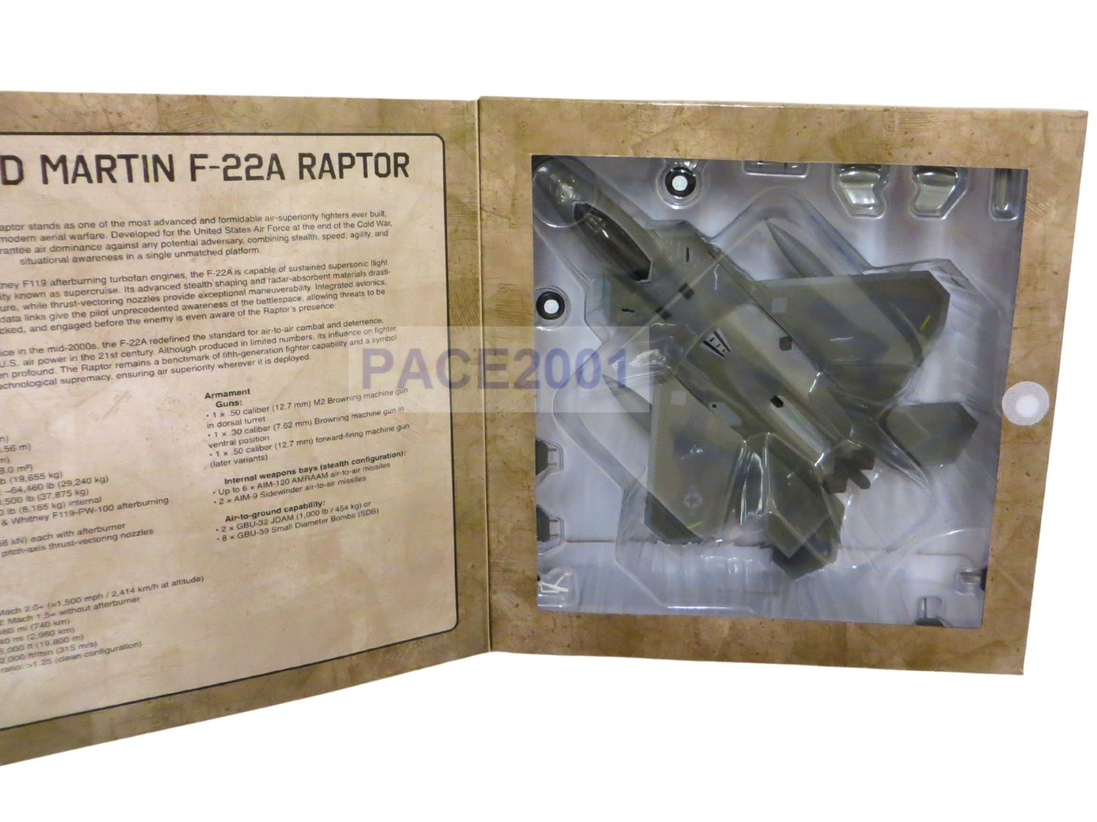 US Air Force Lockheed Martin F-22A Raptor – 1/72 Scale Diecast Model Plane with