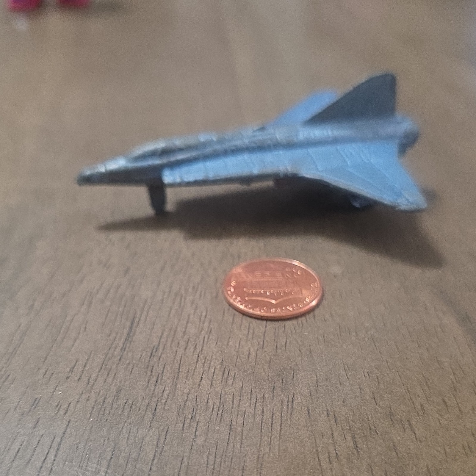 Diecast Military Airplane Toy Model Blue Silver Red with Landing Gear
