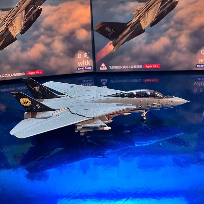 1:100 F-14D Tomcat Bomb Cat Squadron VF31 Fighter Model Diecast MilitaryAircraft