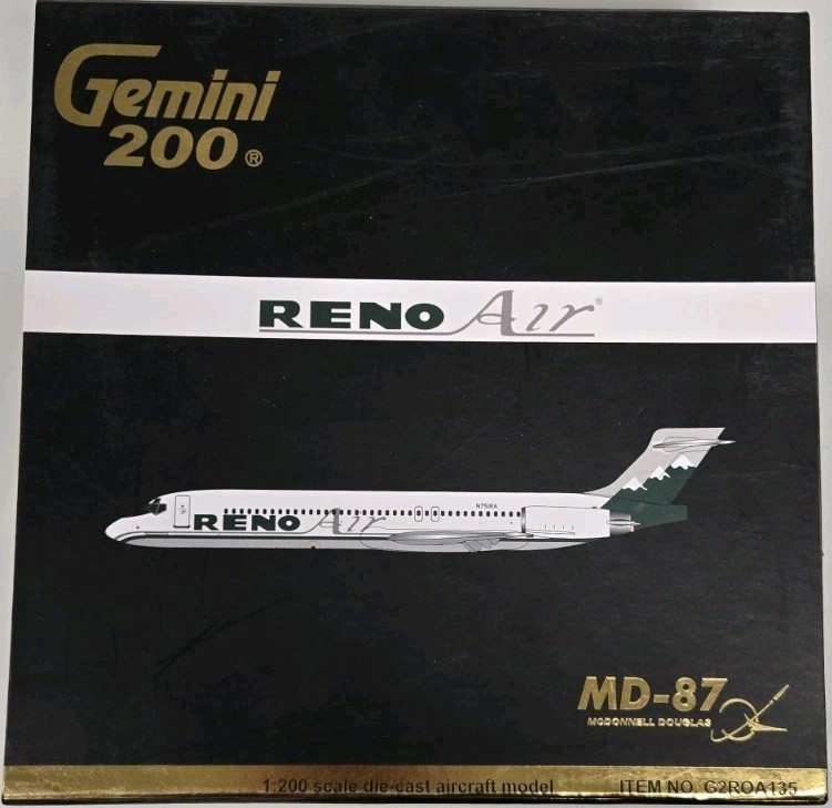 Gemini 200 1:200 Reno Air Lines McDonnell MD-87 G2ROA135 N751RA Diecast Plane
