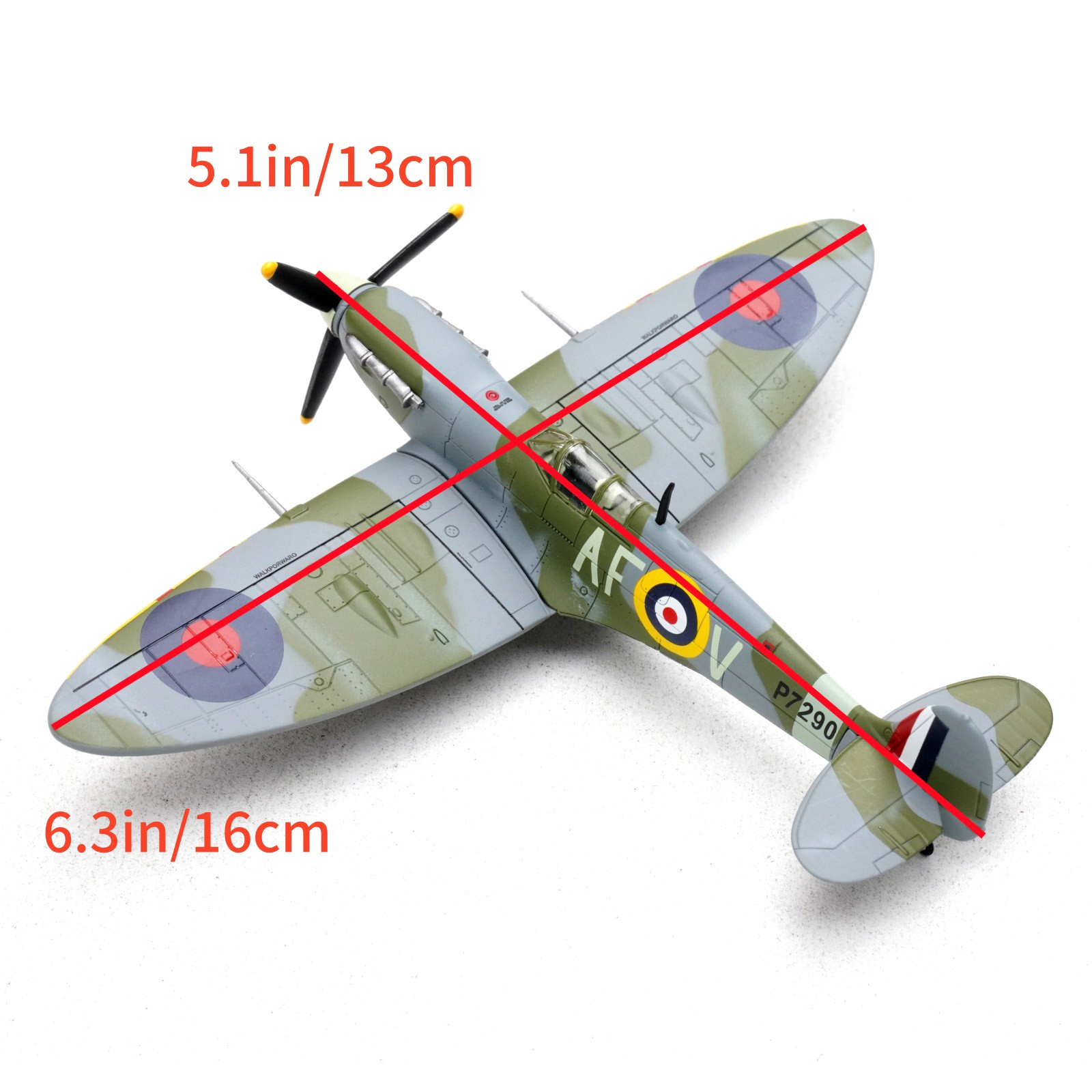 Spitfire Mk Vb Fighter 13cm Diecast Metal Model 1/72 Scale Aviation Collectible
