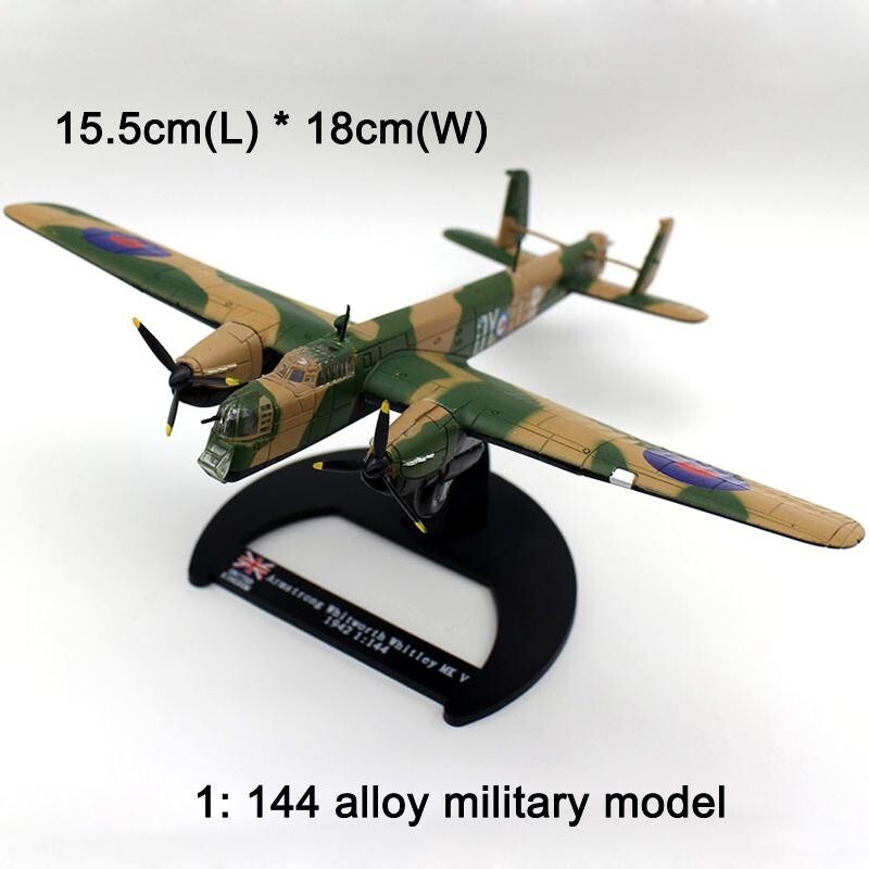 1:144 Scale Alloy Diecast Military Model Armstrong Whitworth Whitley MK V Bomber