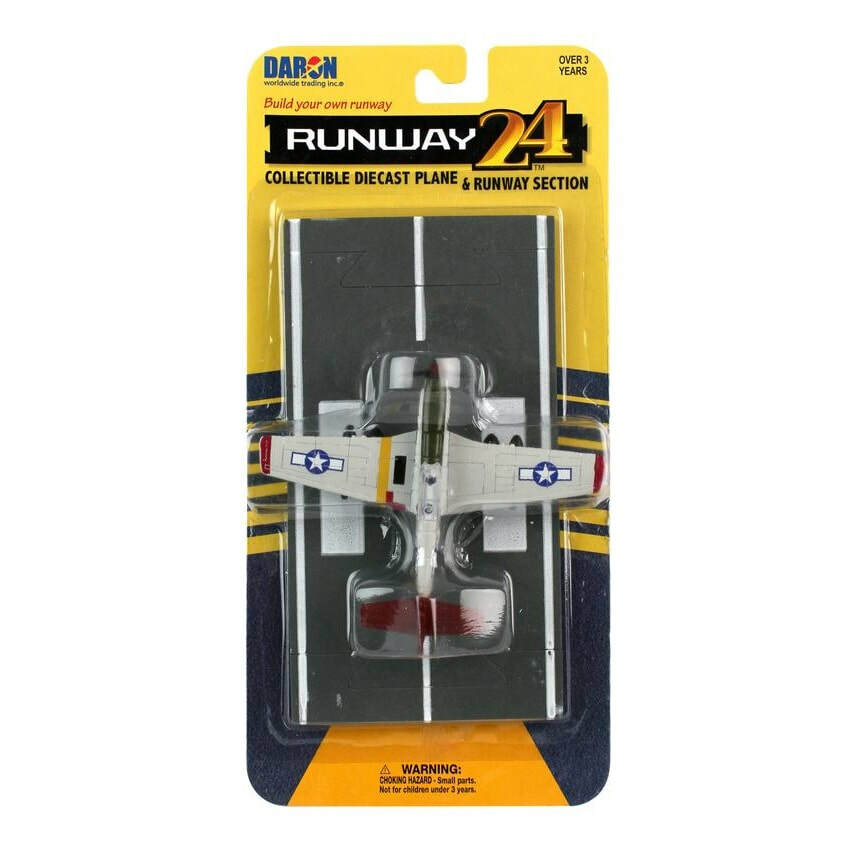 Daron Runway24 Diecast Metal Toy with Runway – P-51 Mustang Tuskegee Airman