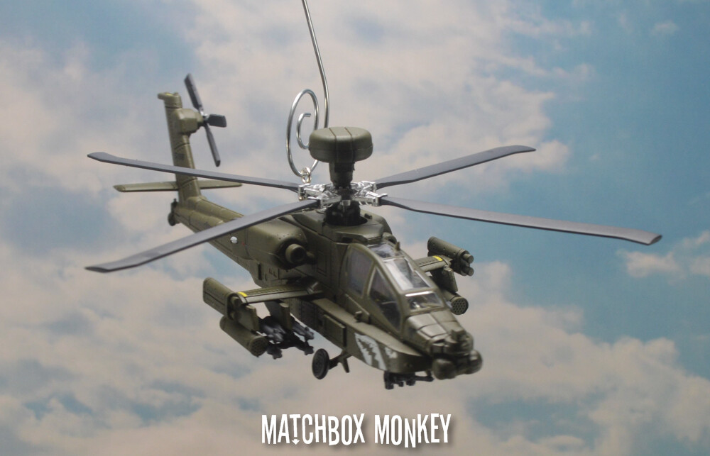 US Army Modern Boeing AH-64D Longbow Apache Helicopter Christmas Ornament USA