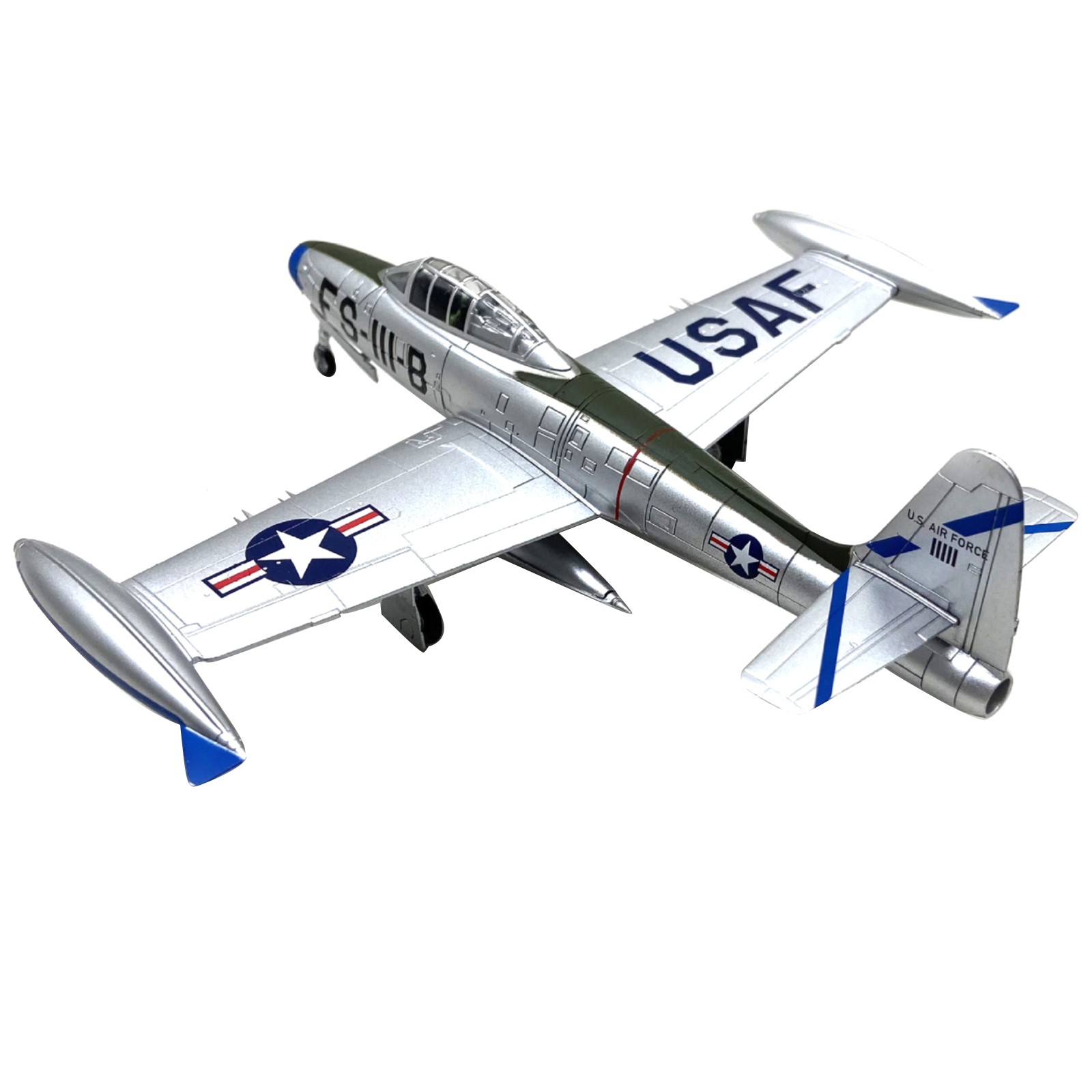 Republic F-84 Thunderjet Scale Model 1:72 Alloy Diecast USAF WWII Jet Aircraft